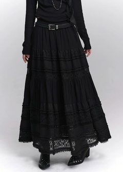LACE TIERED LONG SKIRT / LG1412