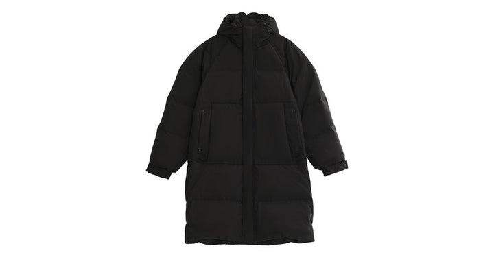 Hooded midi duck down jacket / AS1172