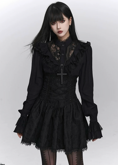 Midnight Ruffle Blouse / LG1403_e4r