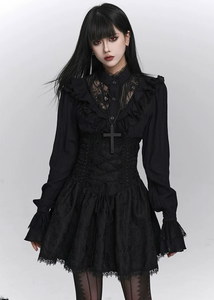 Midnight Ruffle Blouse / LG1403_e4r