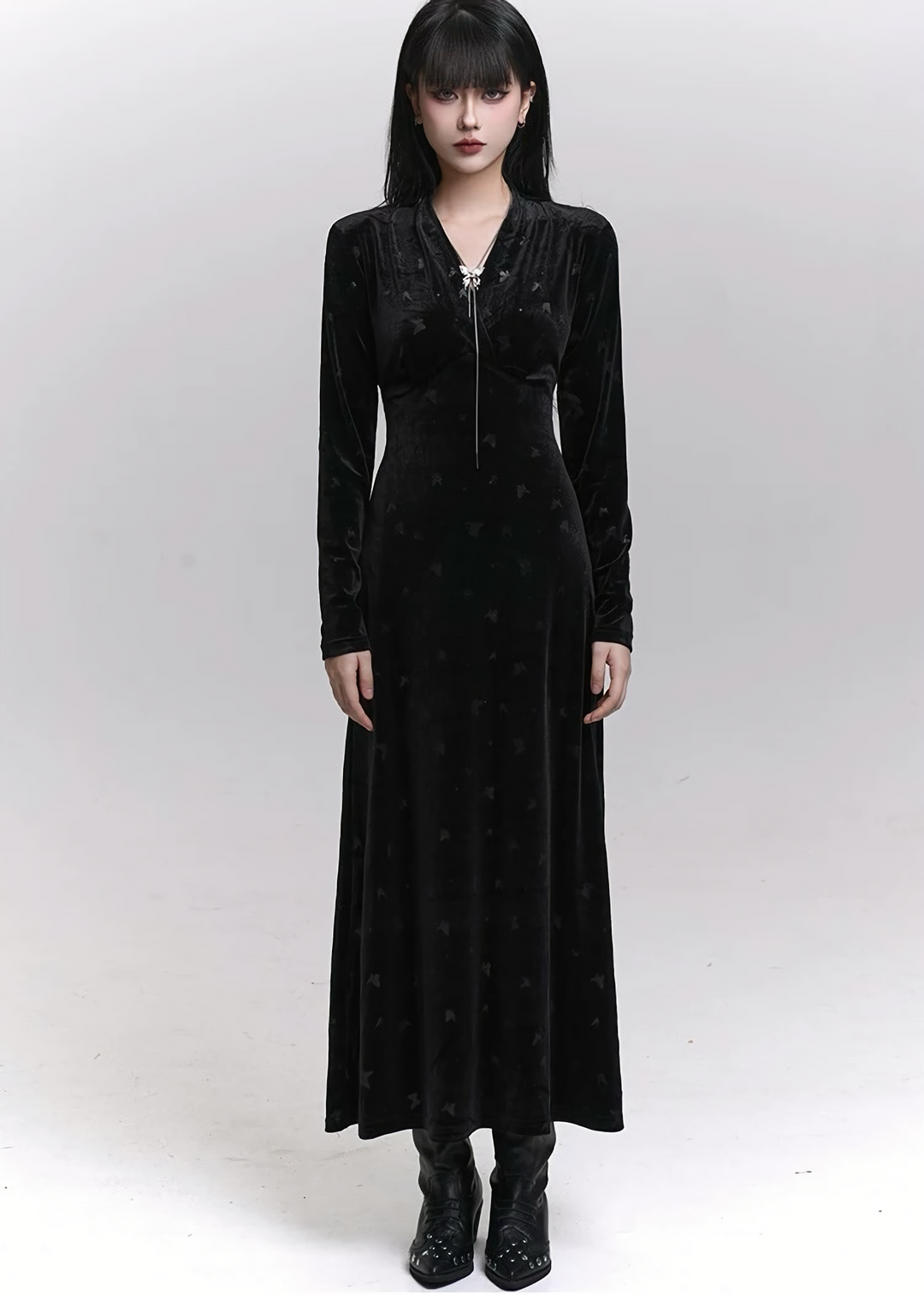 NOIR VEIL LONG DRESS / LG1463
