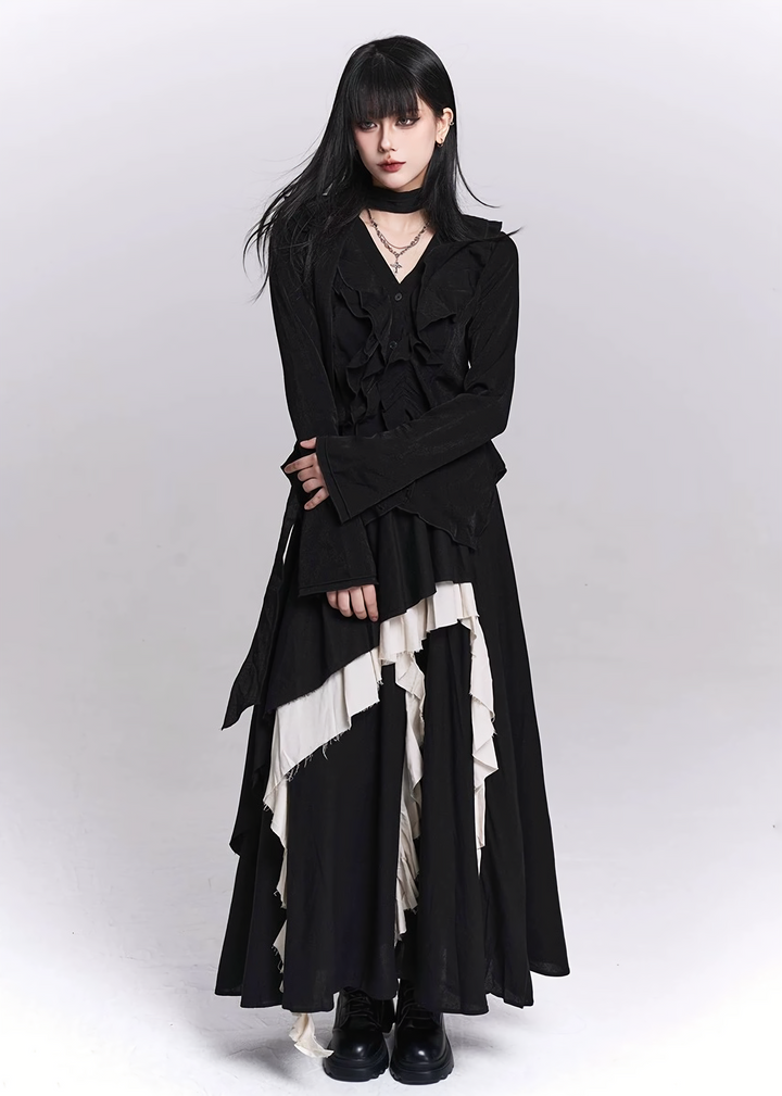 IRREGULAR LAYERED LONG SKIRT / LG1524
