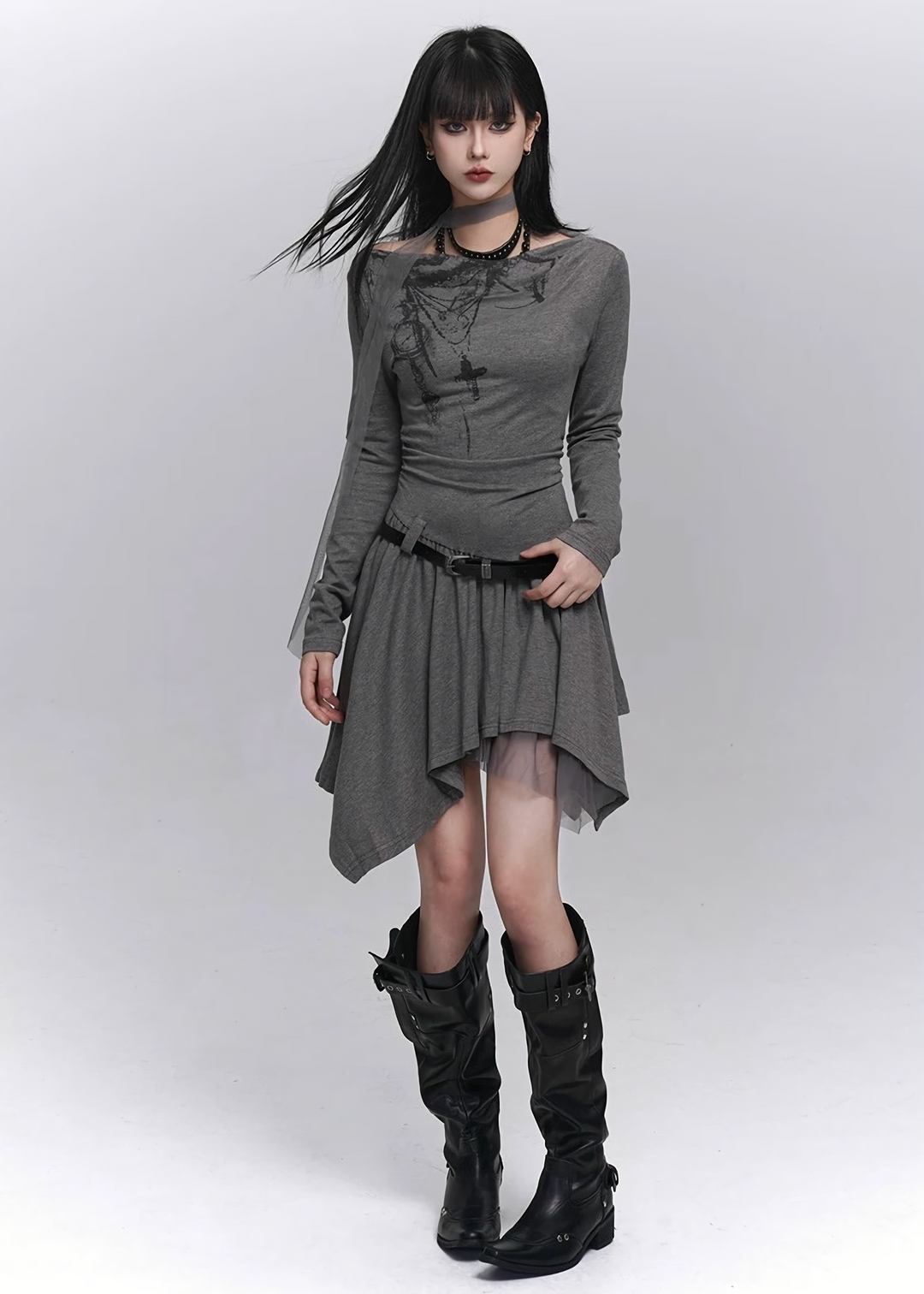 ASYMMETRIC WHISPER DRESS / LG1436