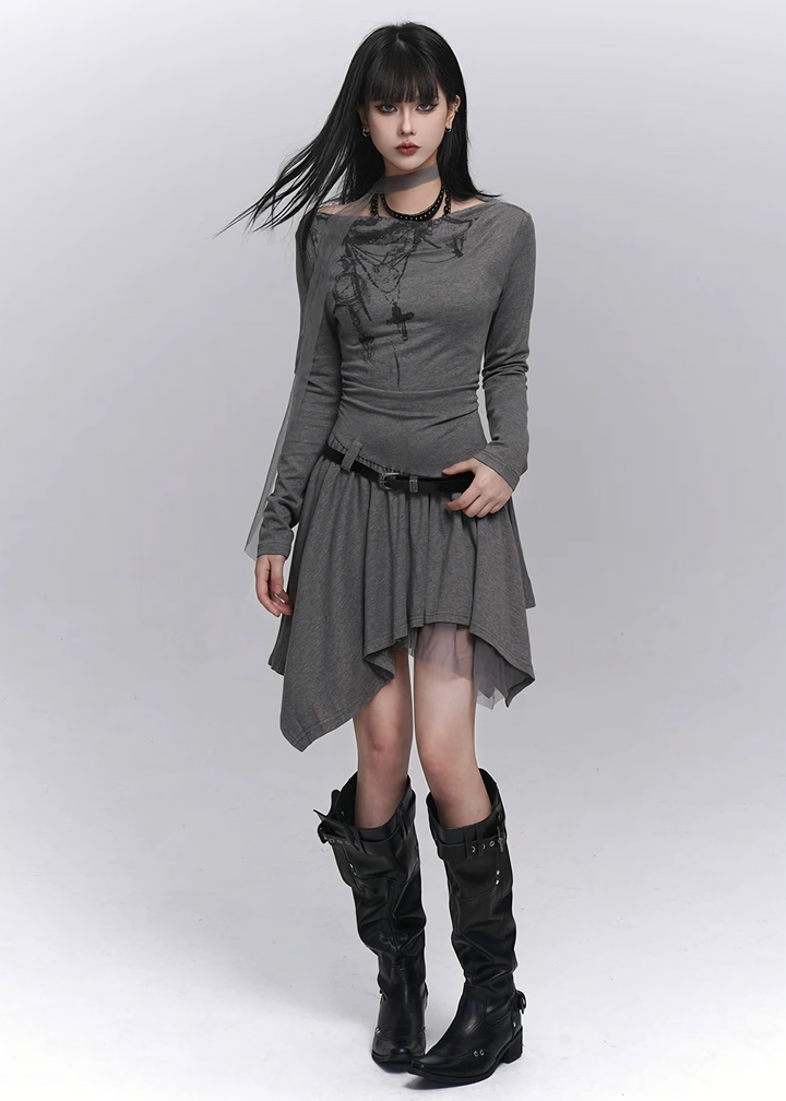 ASYMMETRIC WHISPER DRESS / LG1436