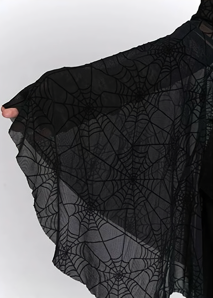 Crimson Web Lace-up Gothic Dress  & Cardigan  / LG1410