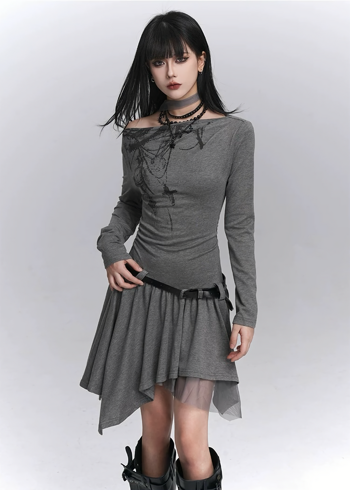 ASYMMETRIC WHISPER DRESS / LG1436