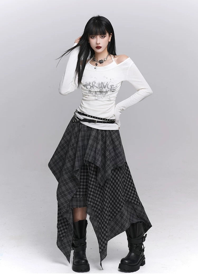 Layered Halter Neck Print Top / lg1357