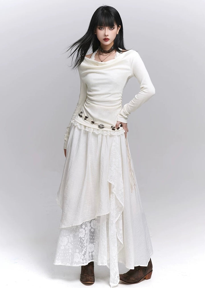 Dual Layer Lace Skirt/lg1349 