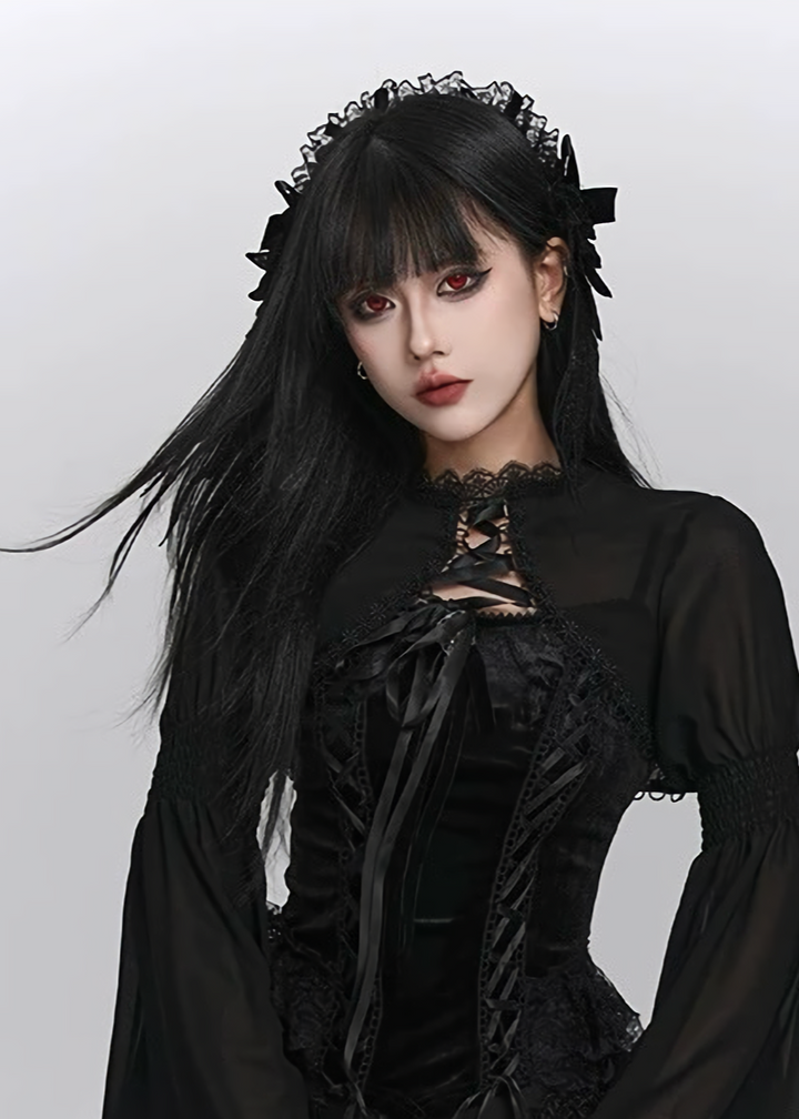 Feather Lace Gothic Headdress / A1129