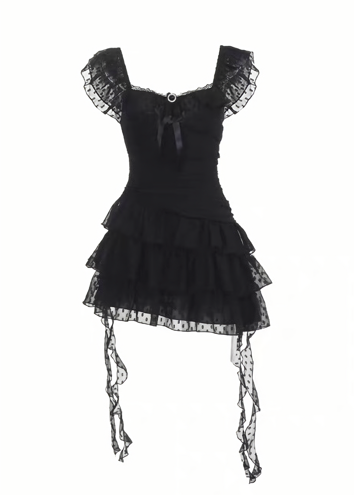 GOTHIC FRILL TIERED MINI ONEPIECE / LG1690