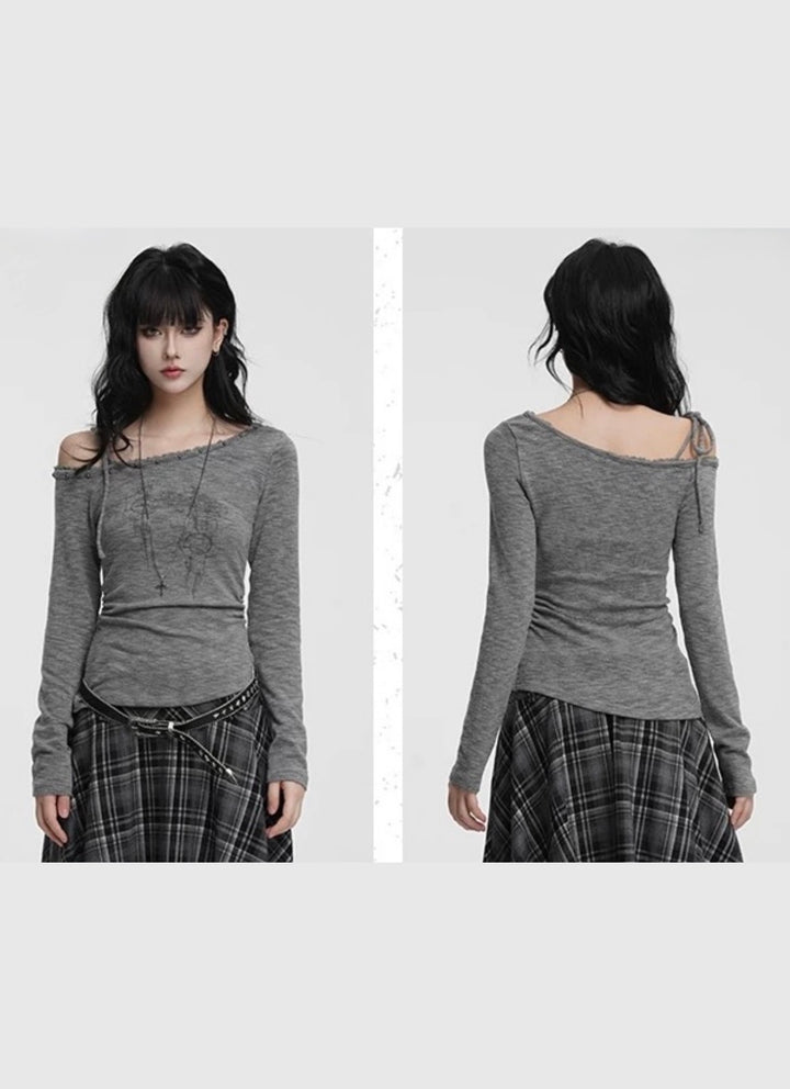 ASYMMETRIC STRAP OFF-SHOULDER TOP / LG1425
