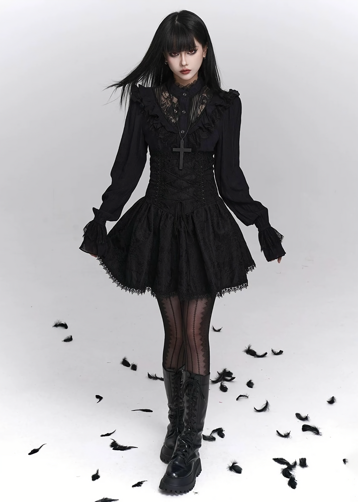GOTHIC CORSET MINI SKIRT SET