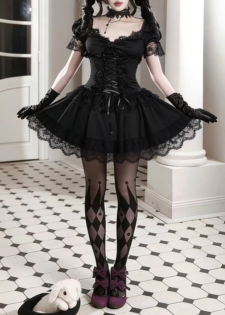 GOTHIC CORSET LACE MINI DRESS / LG1558