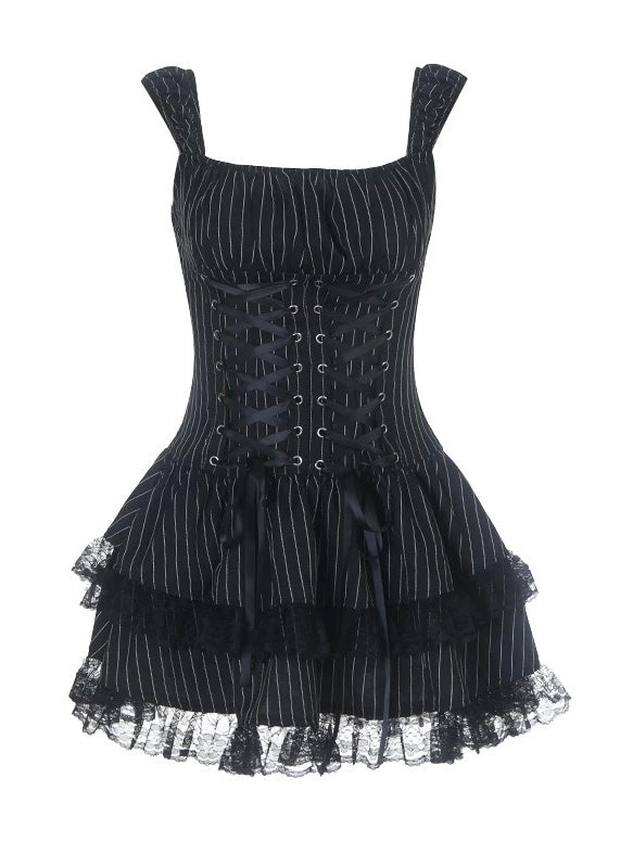 PINSTRIPE CORSET MINI DRESS / LG1575