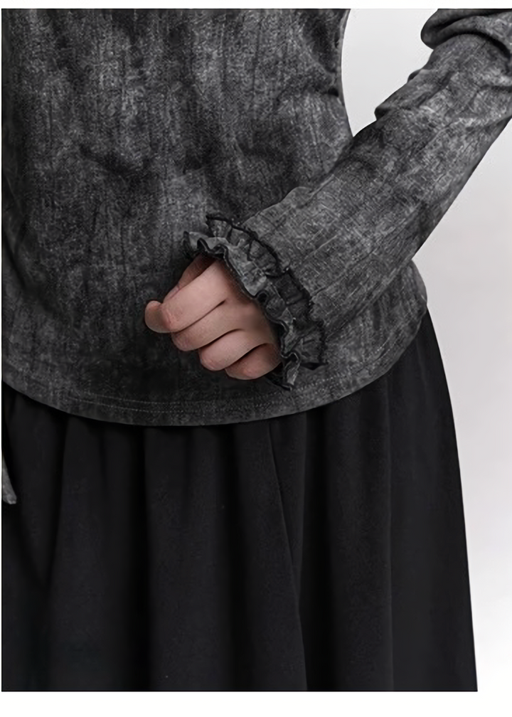 ROSE SCARF DYED LONG SLEEVE TOP &amp;amp; SKIRT / LG1477