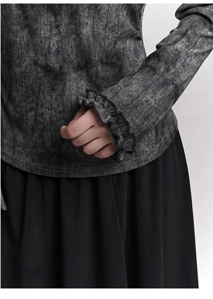 ROSE SCARF DYED LONG SLEEVE TOP & SKIRT / LG1477