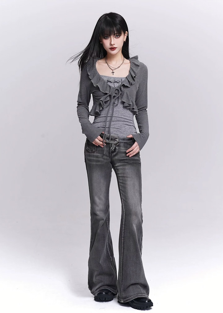 FRILL LAYERED TWO-PIECE TOP / LG1547