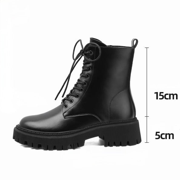 CLASSIC ZIP LACE PLATFORM BOOTS / V1162