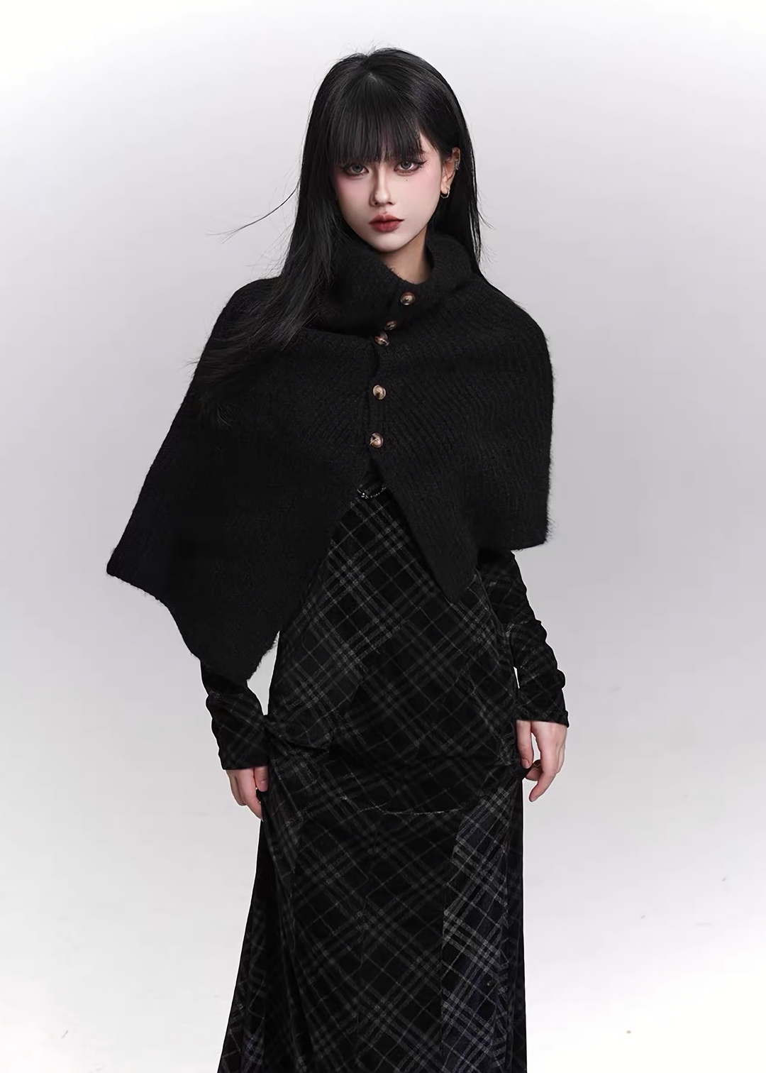 ASYMMETRY KNIT PONCHO / LG1473