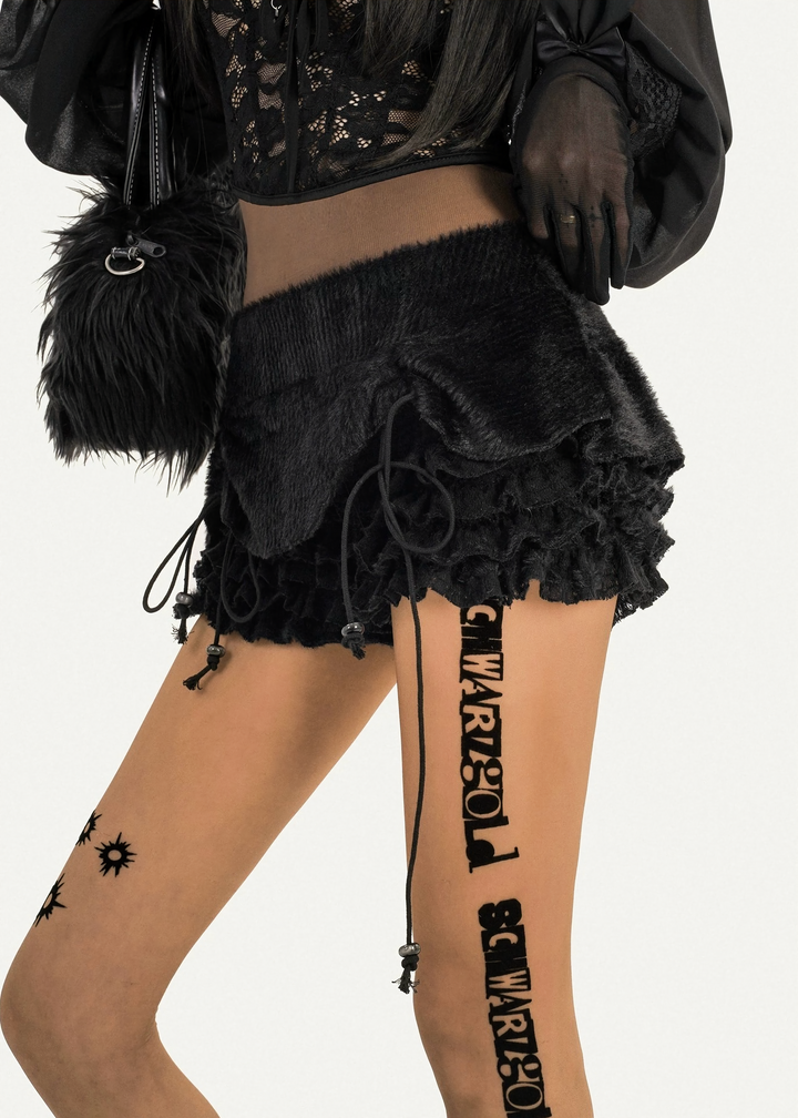 FUR LAYERED MINI SKIRT / NM1102