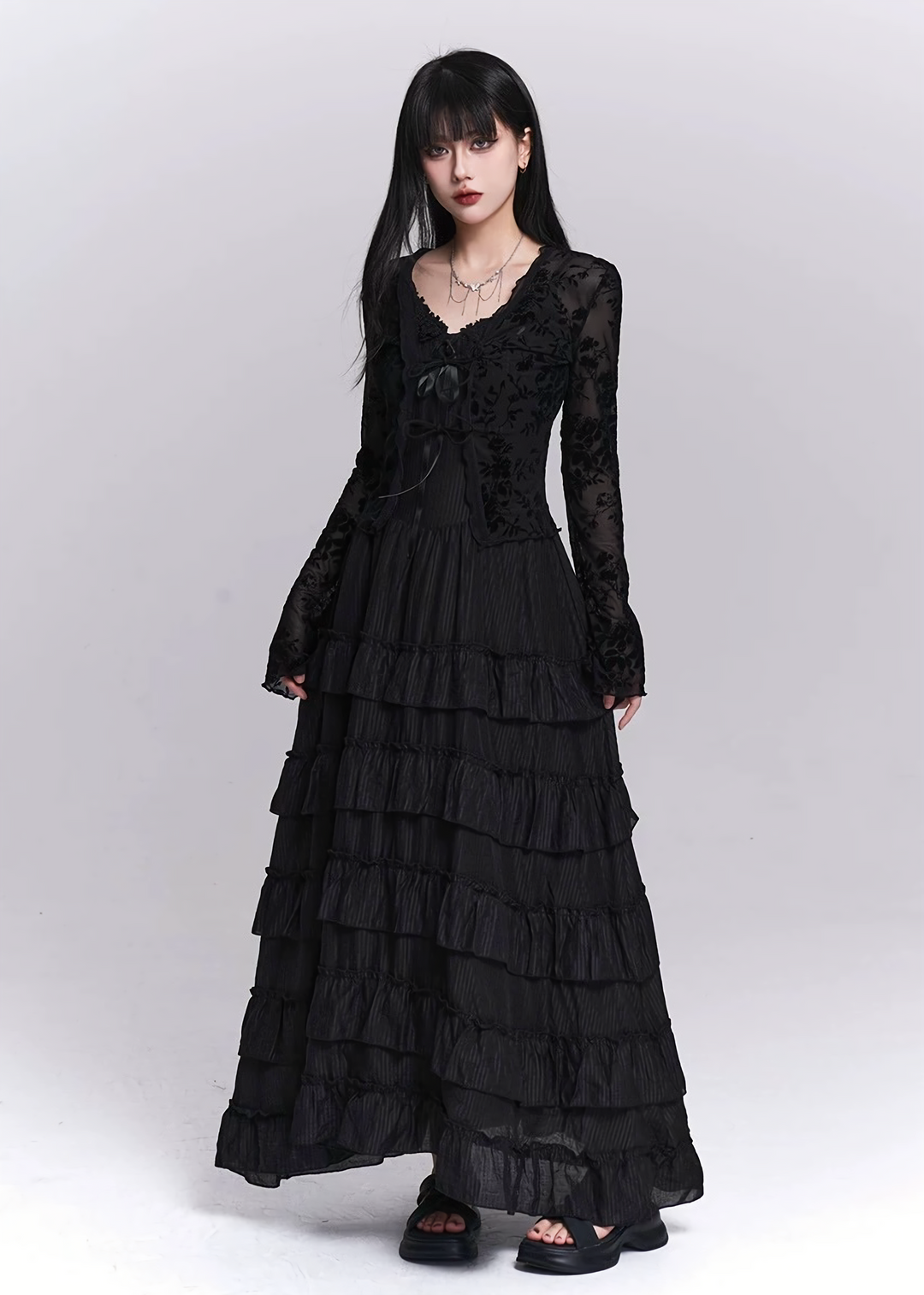 SHEER LACE GOTHIC CARDIGAN / LG1551