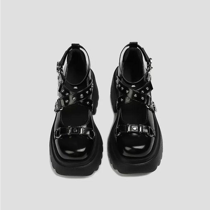 Gothic Strap Platform Shoes / v1135