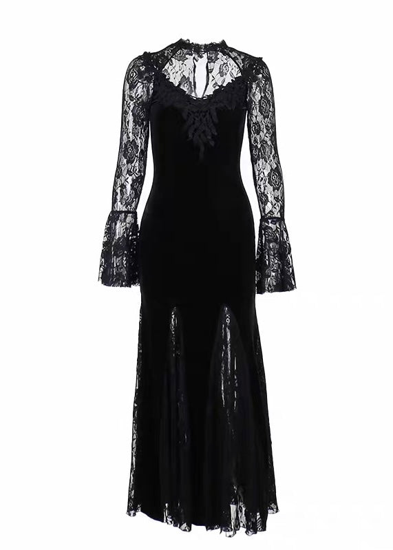 black velvet long dress / LG1177
