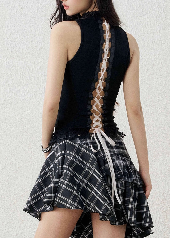 HEART CROSS LACE-UP TOP / LG1597