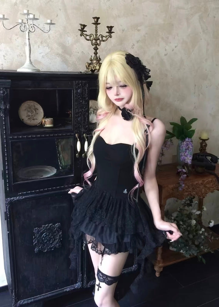 GOTHIC LACE RIBBON BUSTIER TOP / LG1677