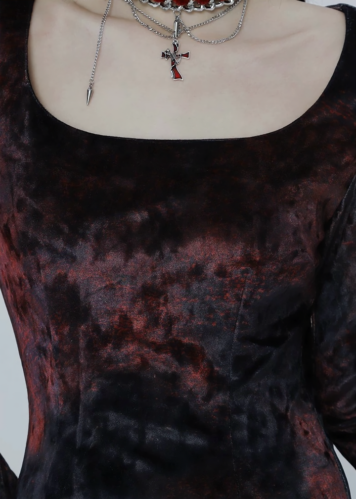 Red Marble Long Dress / LG1512