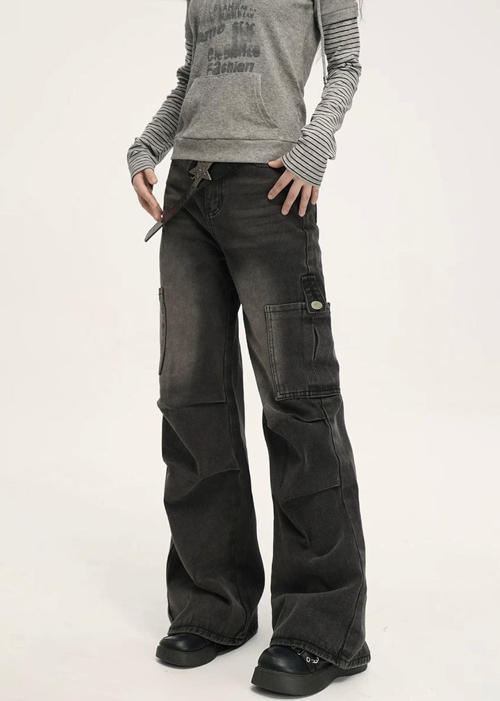 DISTRESSED STRAIGHT DENIM / LG1384