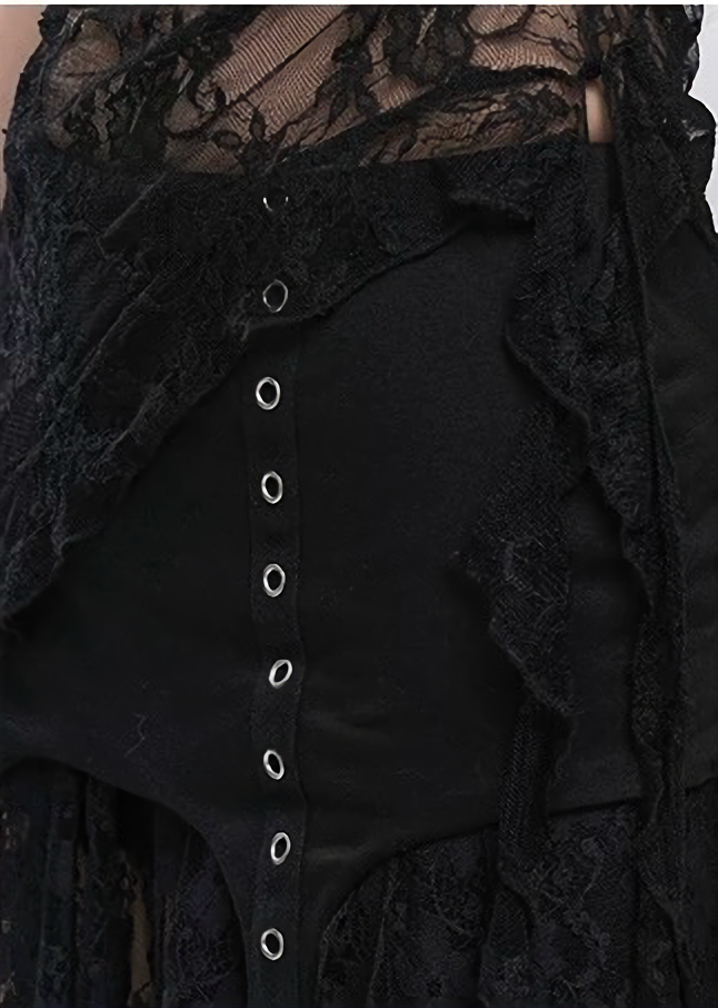 Sequin Cross Lace Tube Top / LG1280