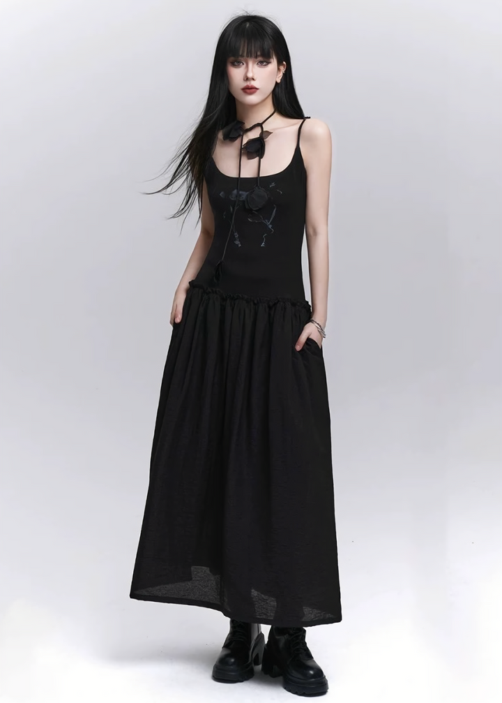 Sheer long camisole dress / LG1285