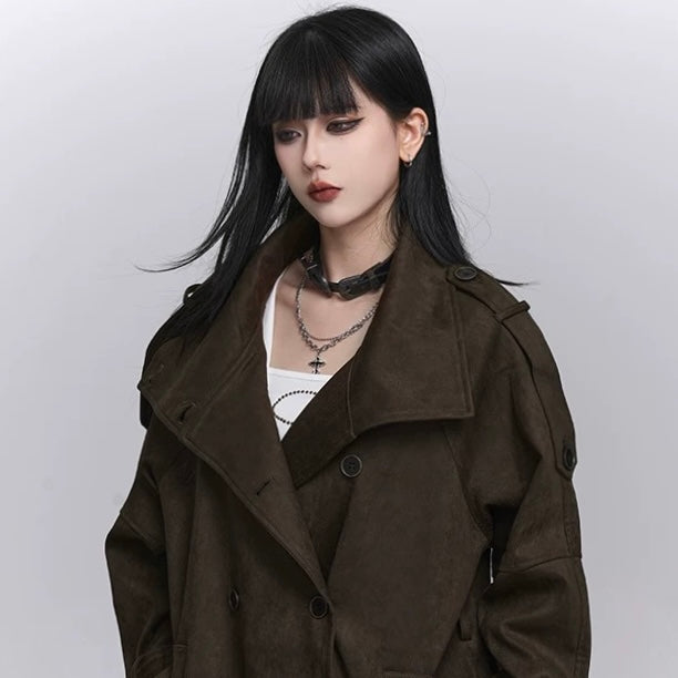 DOUBLE BUCKLE LEATHER CHOKER /A1138