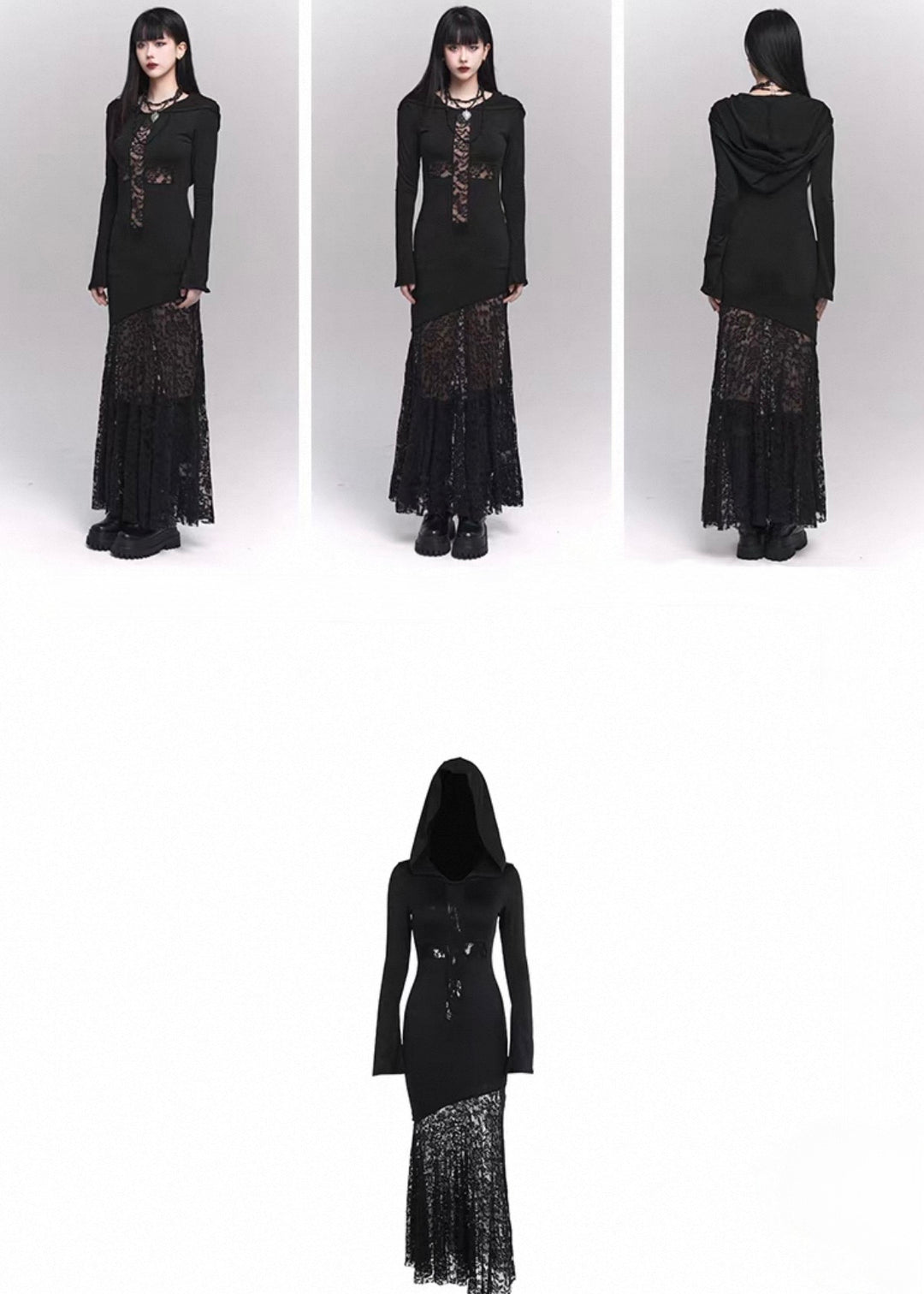 hooded long dress / LG1141 