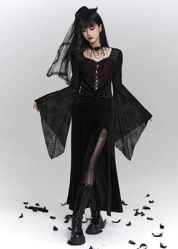 Dark Veil Gothic Long Dress / LG1409