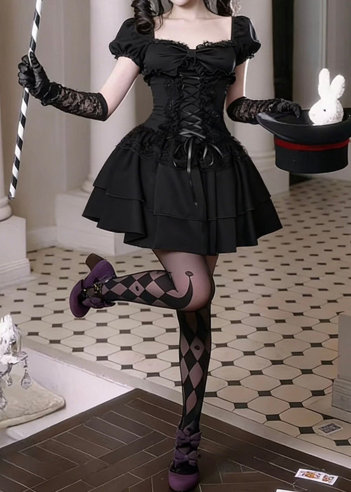 GOTHIC CORSET LACE MINI DRESS / LG1558 – EU4RIA