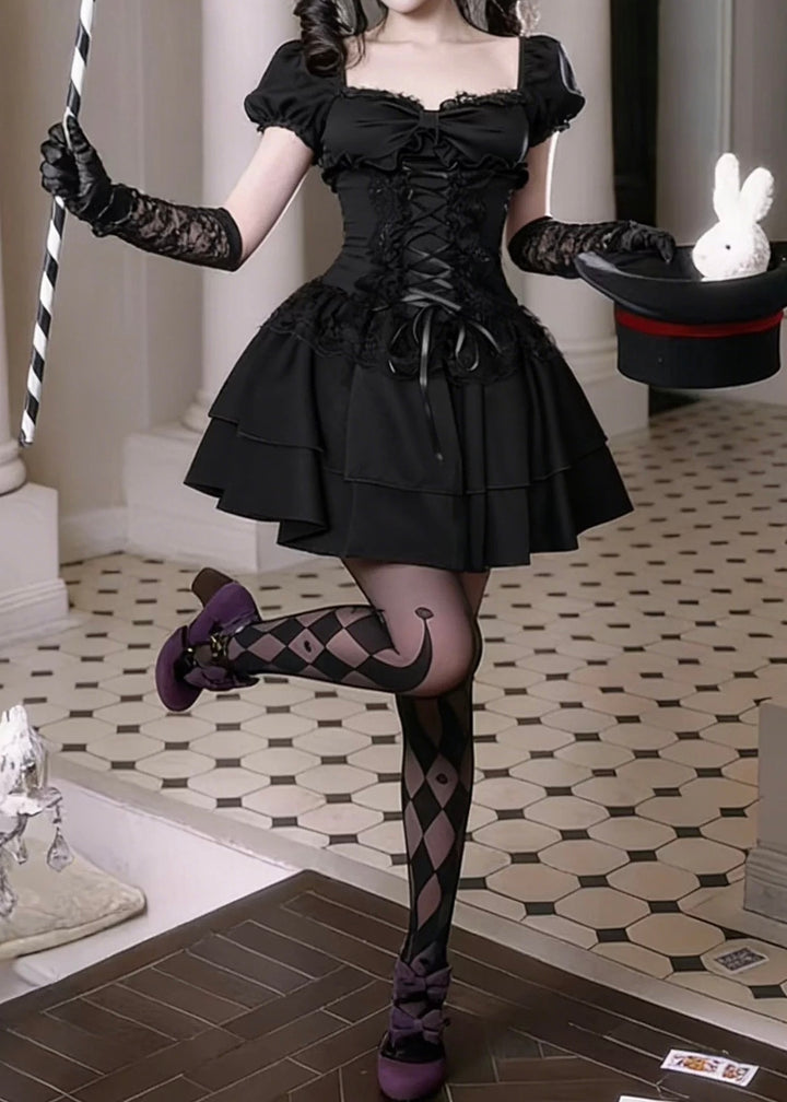 GOTHIC CORSET LACE MINI DRESS / LG1558