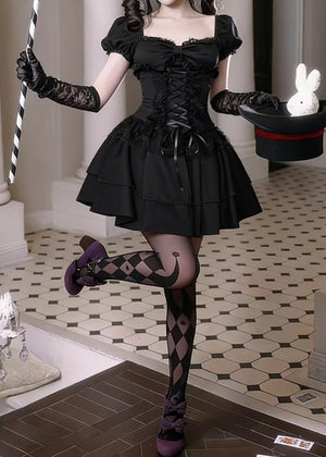 GOTHIC CORSET LACE MINI DRESS / LG1558
