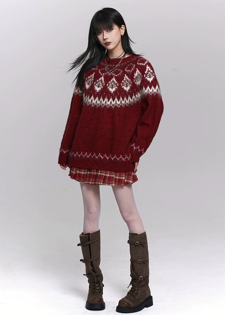 NORDIC FUZZY KNIT SWEATER / LG1481