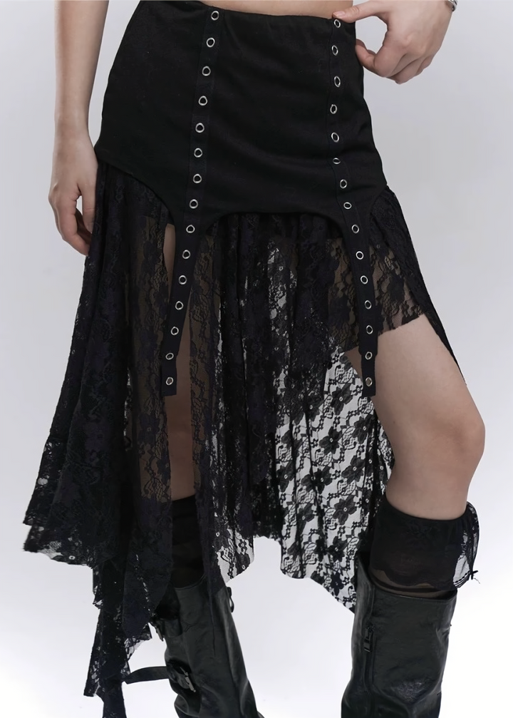 Asymmetrical lace skirt / LG1281