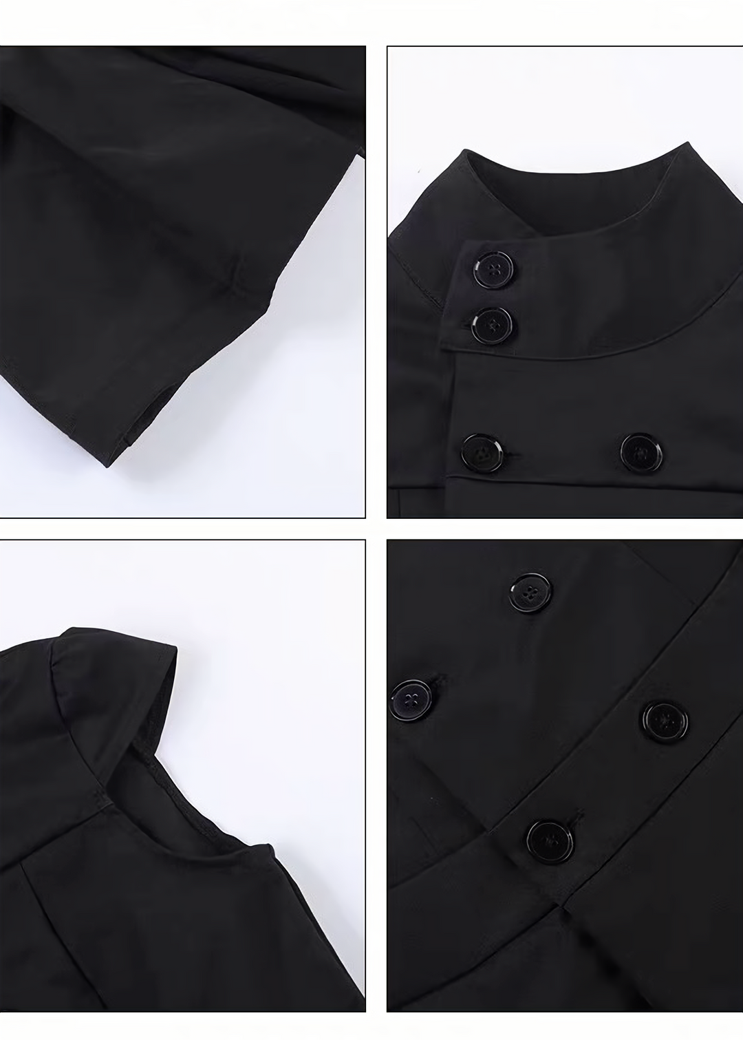 DARK DOUBLE-BREASTED PLEATED MINI DRESS / LG1694