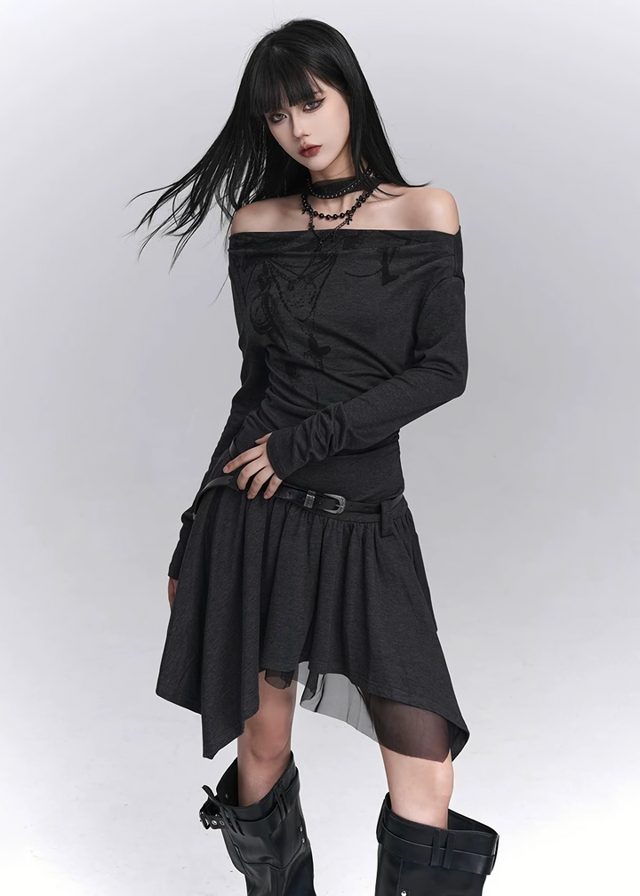 ASYMMETRIC WHISPER DRESS / LG1436