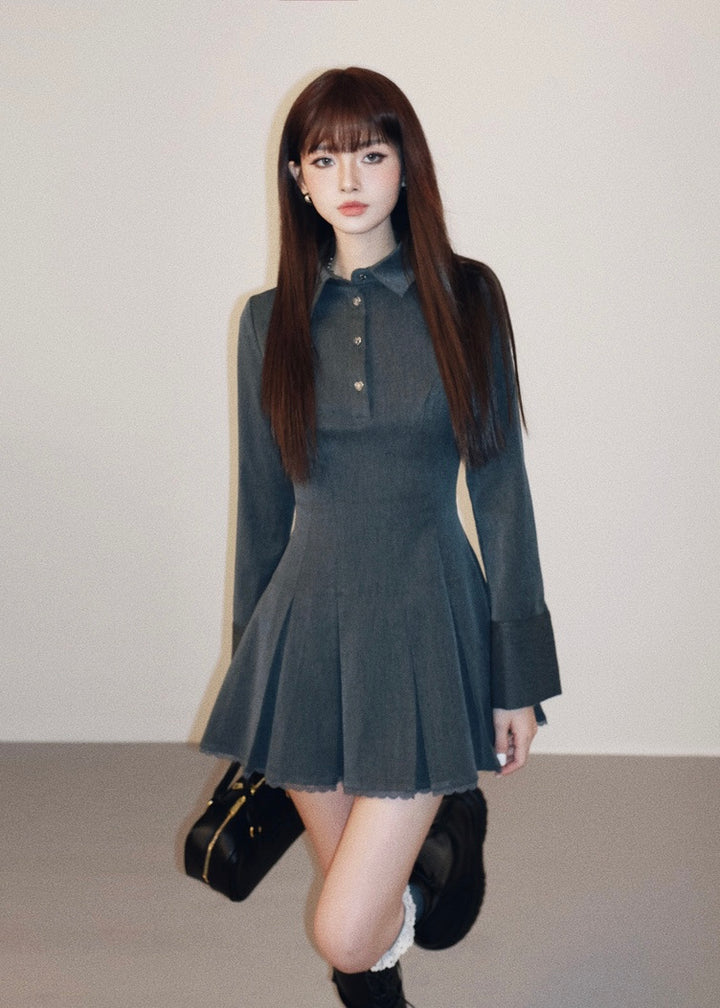 polo pleated mini dress / mu1121