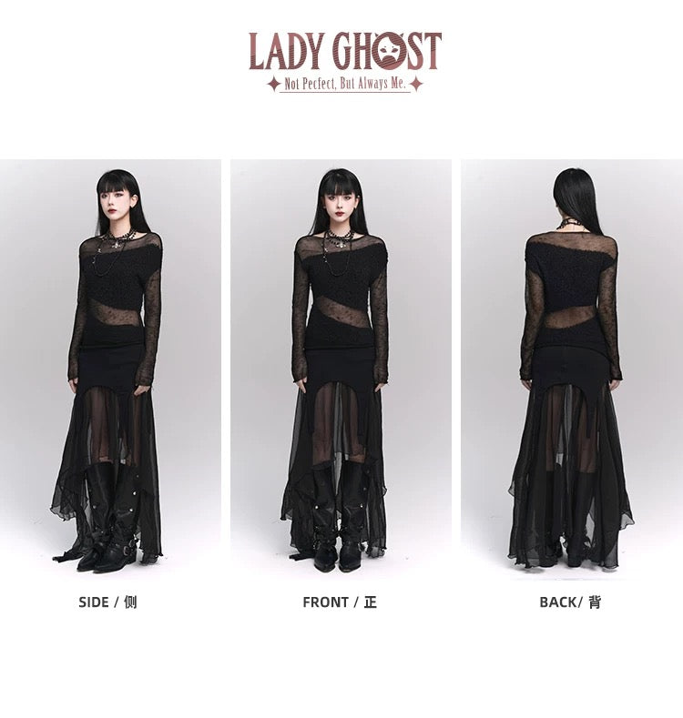 See-through black dress setup / lg1145