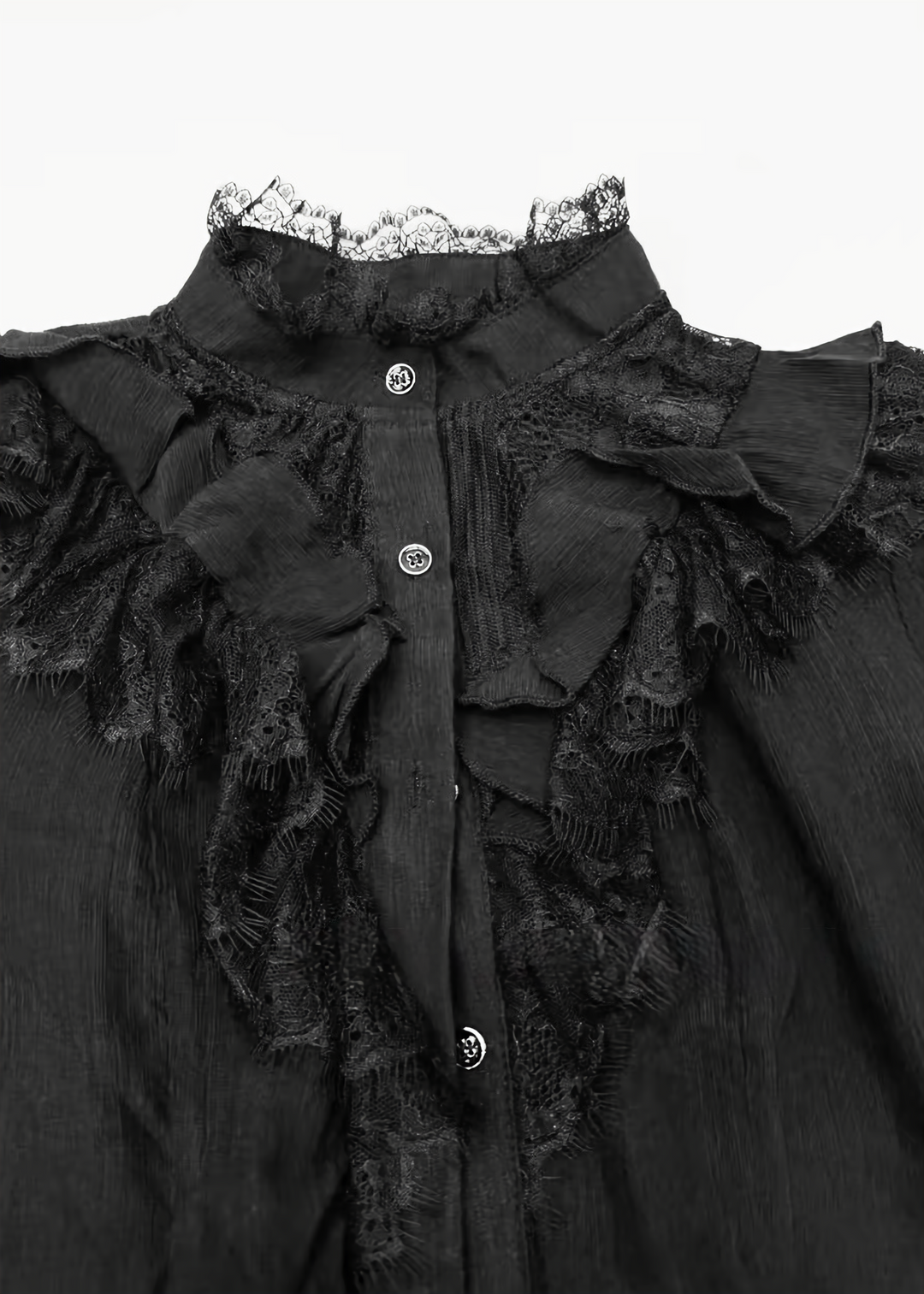 GOTHIC LACE RUFFLE SHIRT / WAIST BELT / LG1738