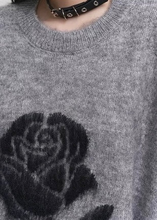 【即日配送】dark girly-rose sweater / LG1153