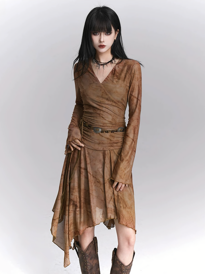 GOTHIC MARBLE ASYMMETRIC ONE-PIECE / LG1418