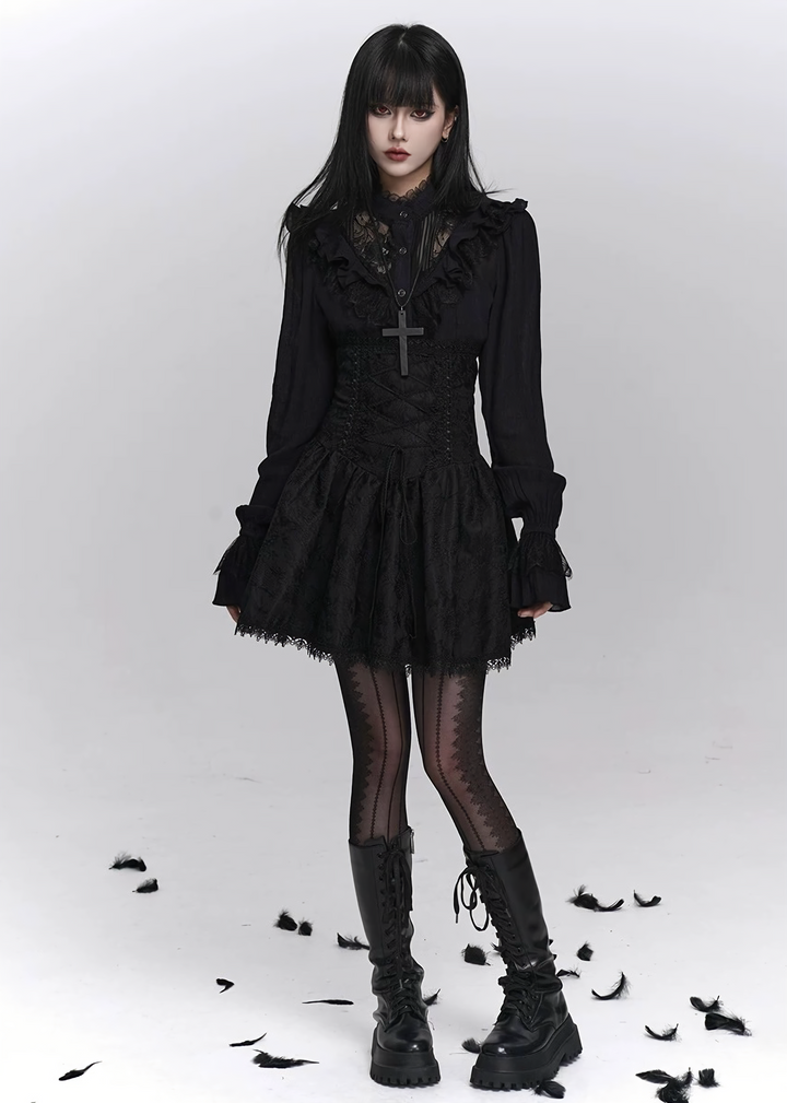 GOTHIC CORSET MINI SKIRT SET