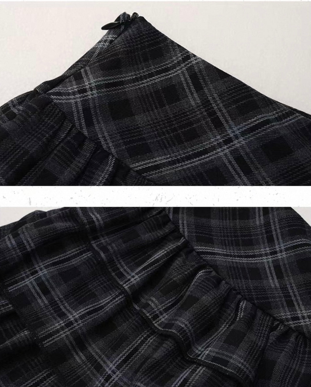 Dark Check Tiered Mini Skirt / lg1375